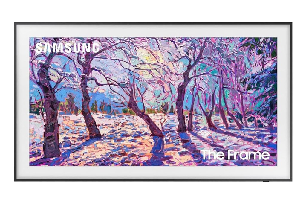 A painting of trees within a rectangular frame