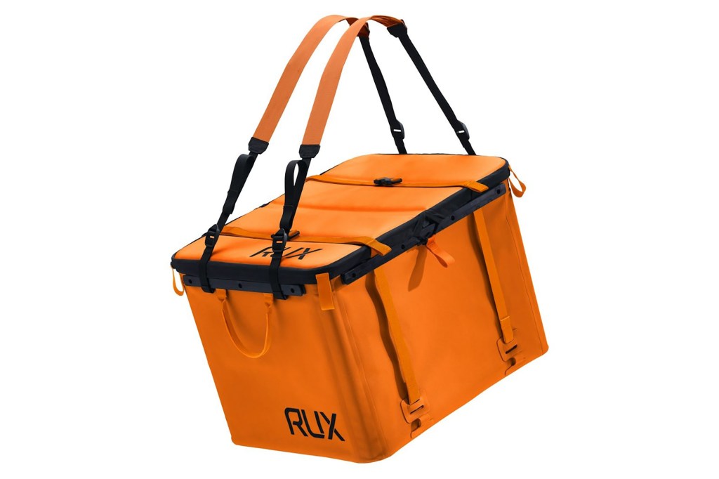 Orange and black collapsible cooler bag