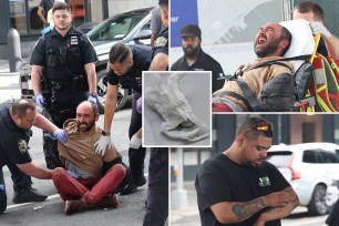 various photos of suspect and victim and scissors used in attack