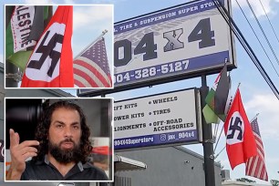 The 904 x 4 tire shop is under fire for flying a Nazi flag outside a busy Florida highway as owner Radi Ahmad defended his actions by claiming it is meant to protest "a modern-day holocaust" in Gaza