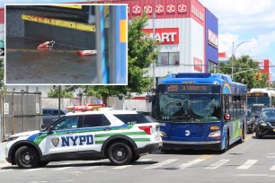 mta driver stabbed in brooklyn, two photos of crime scene