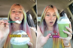 A registered dietitian from Florida is giving the scoop on how to halve the sugar content in Starbucks' Matcha Crème Frappuccino with a few clicks on the Starbucks app.