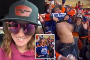 oilers fan in viral flash ID'd on podcast spittin chiclets