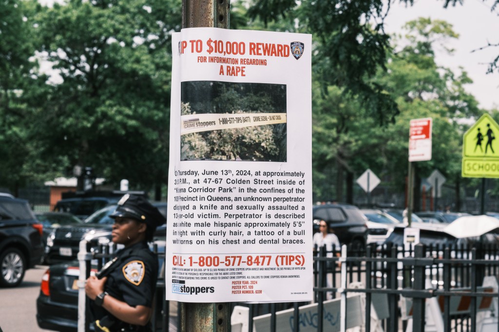 NYPD reward for Queens rape suspect.