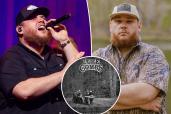 Luke Combs and the cover of his new album "Fathers & Sons."
