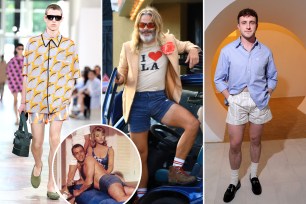 Celebrity men wearing mini shorts