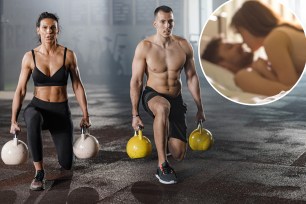 couple working out and about to have sex
