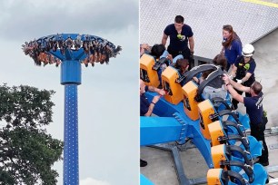 A teenager, who was left dangling upside down on an Oregon theme park ride, revealed the horrific moment she was left thinking "we were going to die there."