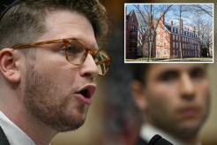 Harvard University graduate student Shabbos Kestenbaum (L) testifies during a House Judiciary Subcommittee on the Constitution and Limited Government hearing on antisemitism on college campuses in Capitol Hill, Washington, DC, May 15, 2024
