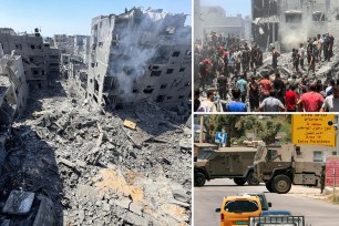 collage of palestinian devastation