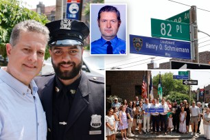 Photos from street renaming for grandfather killed during robbery 50 years ago.