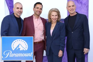 Paramount logo, Chris McCarthy, George Cheeks, Shari Redstone, and Brian Robbins