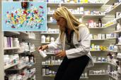 A woman in a pharmacy