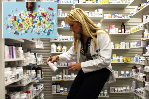 A woman in a pharmacy