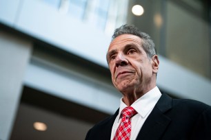 Former Gov. Andrew Cuomo (D-NY) following a closed-door interview with the House Oversight and Accountability Subcommittee on Coronavirus Pandemic on Capitol Hill, on June 11, 2024 in Washington, DC.