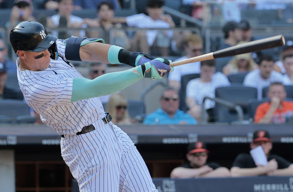 Aaron Judge, belting a two-run homer in the third innings, had three RBIs in the Yankees' blowout loss.