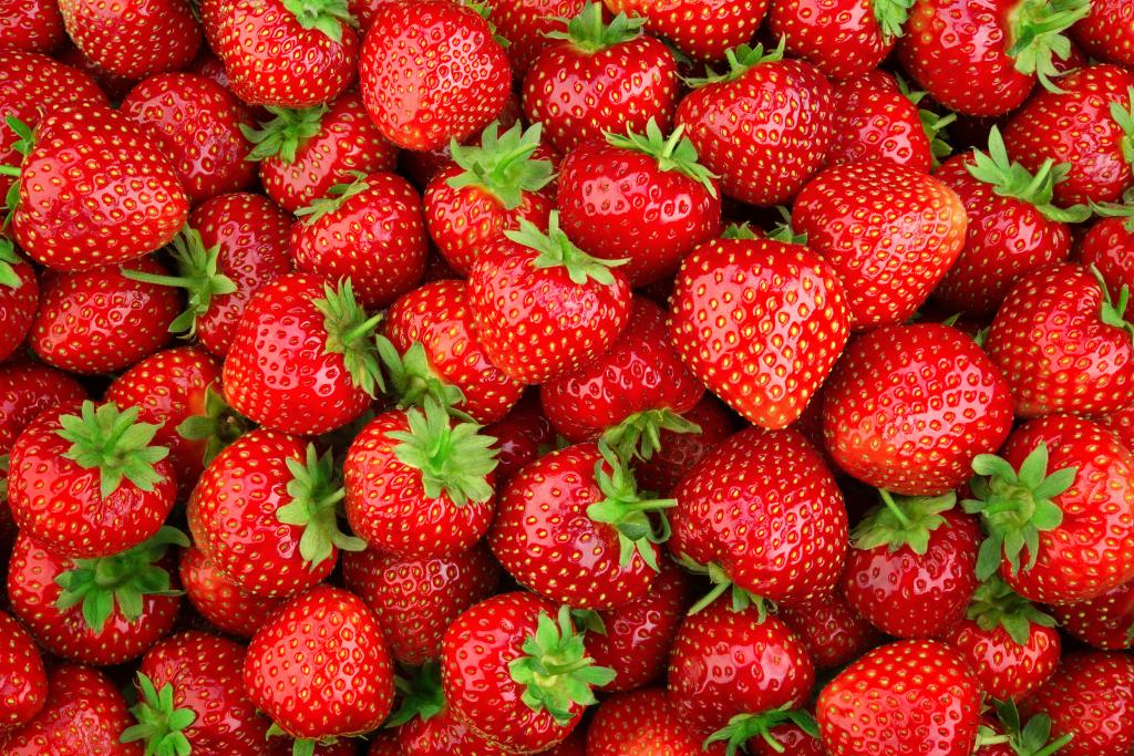 Strawberry. Fresh organic berries macro. Fruit background