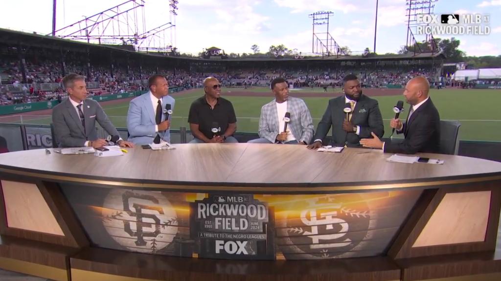 Fox's pregame show at Rickwood Field was a who's who of baseball stars.
