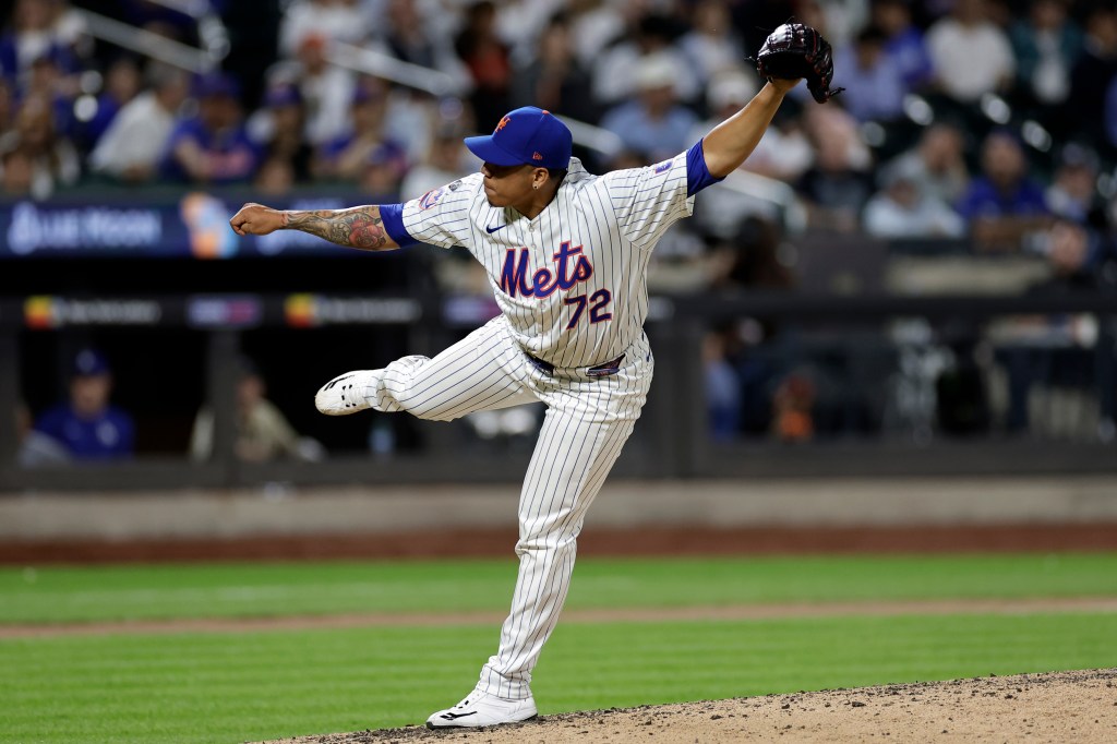 Dedniel Nunez, throwing  a pitch during a game against the Dodgers earlier in the season, pitched two scoreless innings in the Mets' 5-1 win over the Padres.