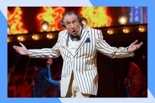 Eric Idle hams it up onstage.