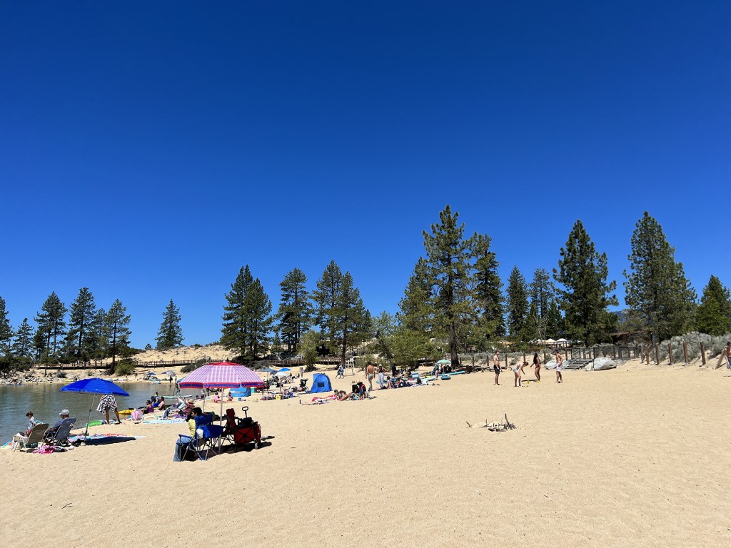 A Lake Tahoe beach is pushing back against overcrowding with a reservation system.