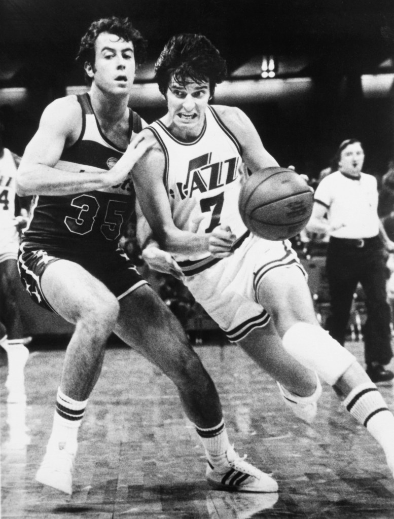 Pete Maravich was a prolific scorer during an NBA career that was cut short in 1980 by lingering effects of a major knee injury a couple years prior.