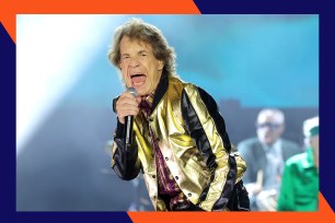 Rolling Stones frontman Mick Jagger sings in concert.