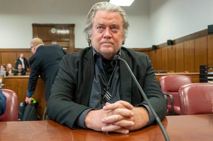 Steve Bannon appears in court in New York, Jan. 12, 2023.