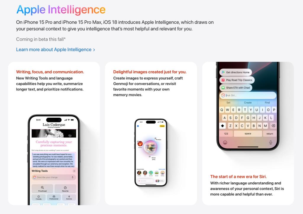 the update will include Apple Intelligence, a new AI-powered system that responds to prompts, creates new text and images, and solves problems for its users.