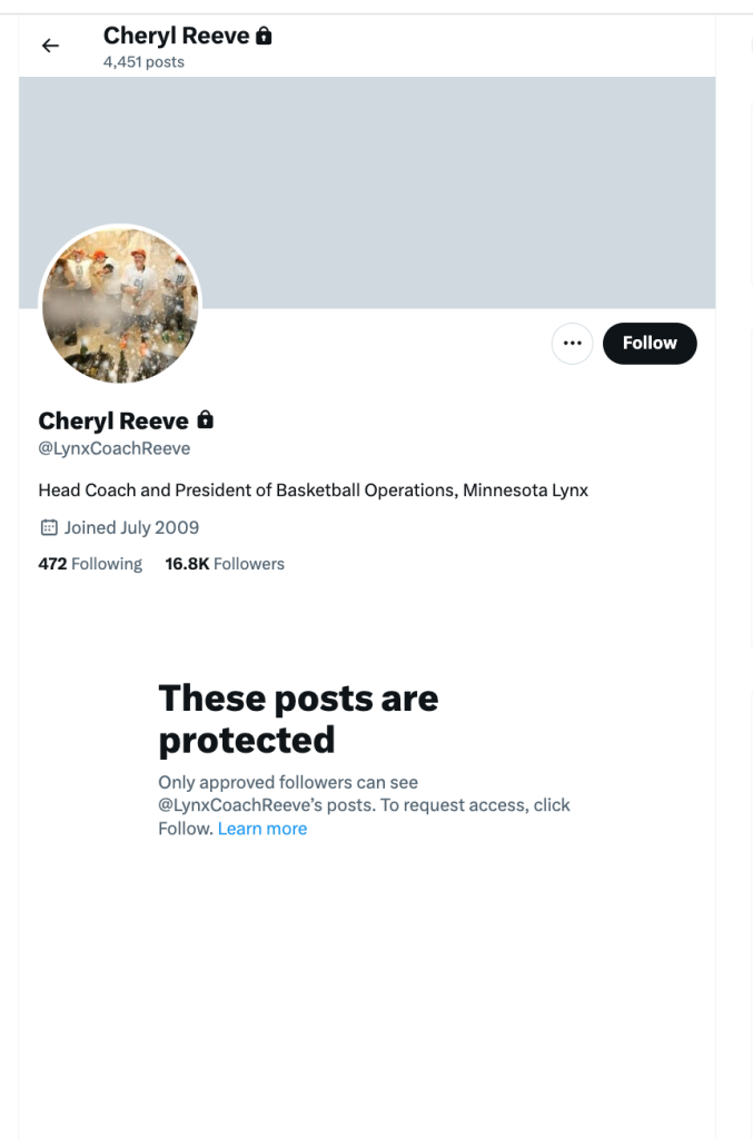 Cheryl Reeve, the head coach of the U.S. women's Olympics basketball team and the Minnesota Lynx, made her X account private after the controversy of Caitlin Clark getting left off the U.S. team.