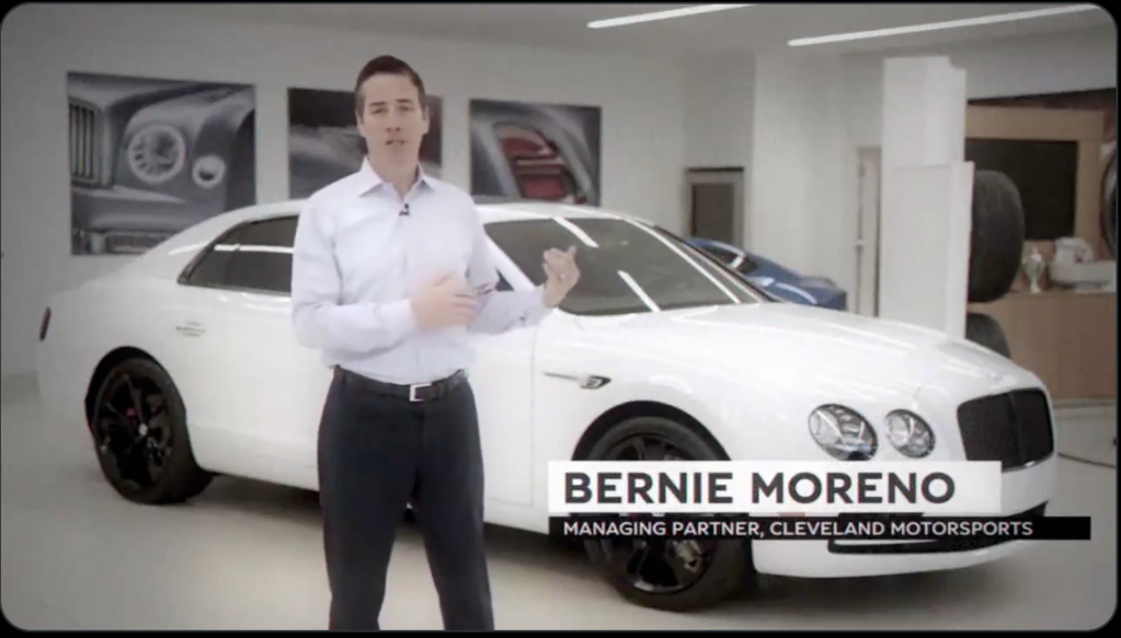 Brown's ad includes clips of Moreno appearing in car commericals.