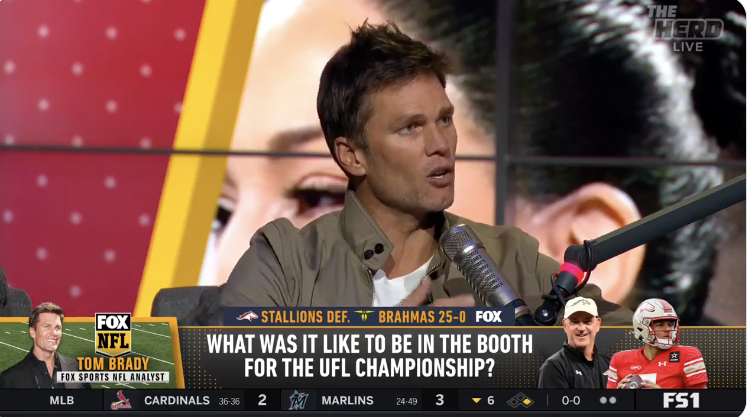 Tom Brady joined 'The Herd' on FS1 on Wednesday.