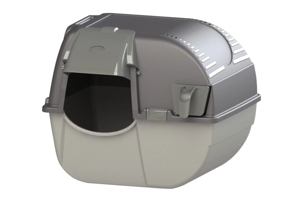 An automatic litter box.