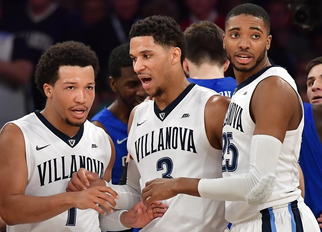 Left to right: Jalen Brunson, Josh Hart and Mikal Bridges won a championship together in Villanova. 