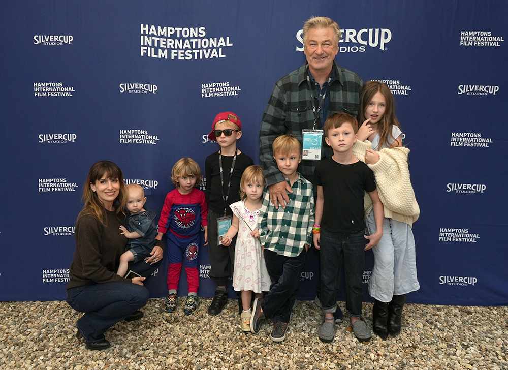 Alec And Hilaria Baldwin with their brood. 