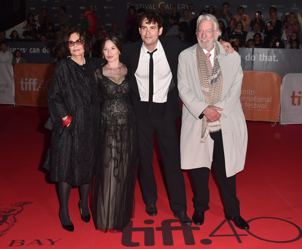 Francine Racette, Celina Sinden, Rossif Sutherland and Donald Sutherland at the 2015 Toronto International Film Festival
