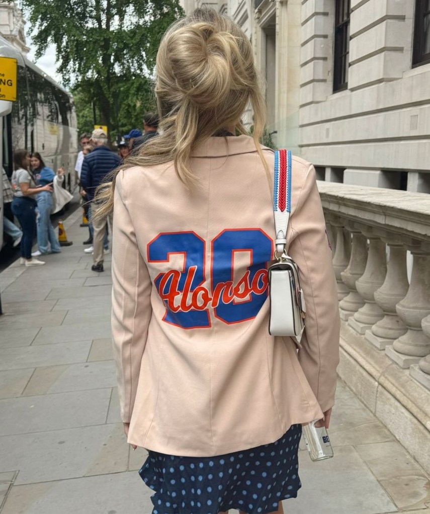 Haley Alonso sported a custom Alonso blazer in the U.K.