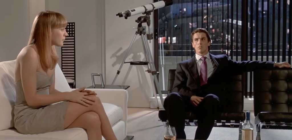 Chloe Sevigny and Christian Bale in "American Psycho"