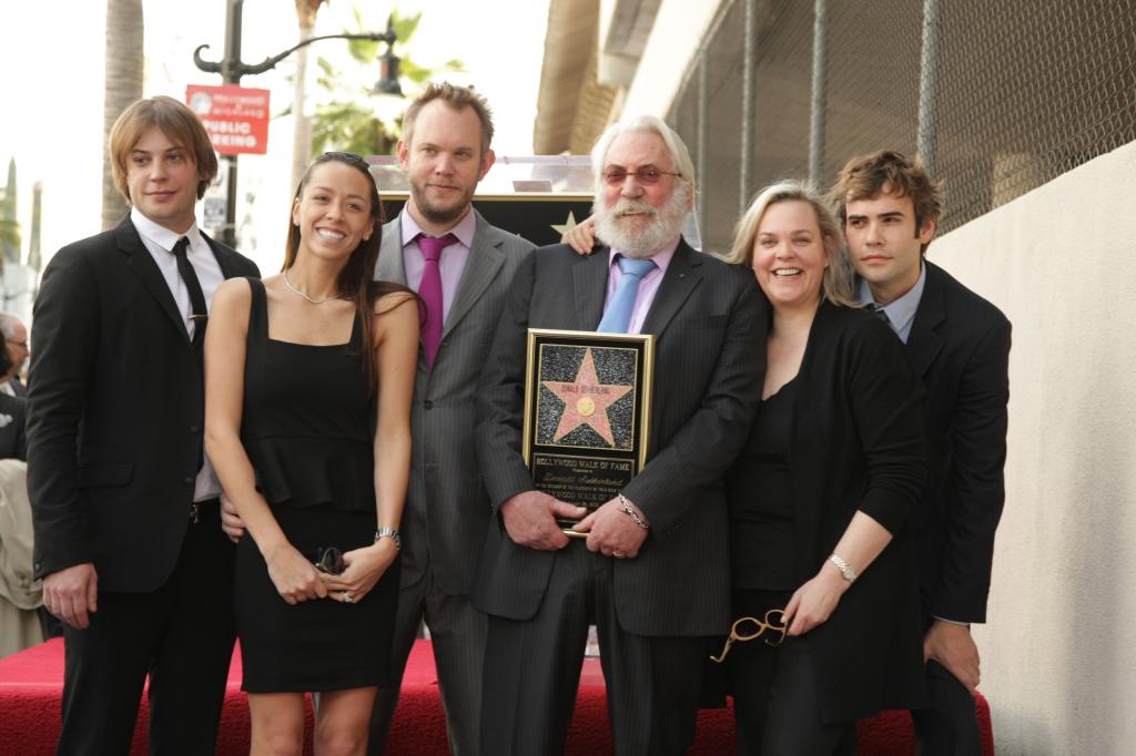 Donald Sutherland with his family at his Hollywood Walk of Fame star ceremony