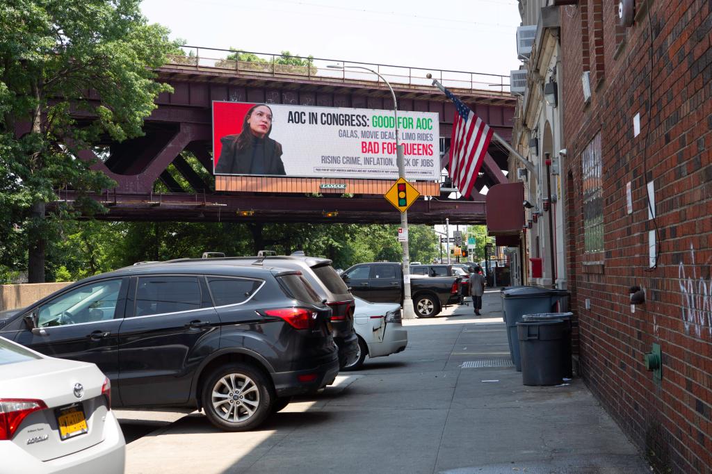 An anti-AOC billboard