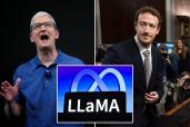 TIm Cook, Mark Zuckerberg, Llama logo