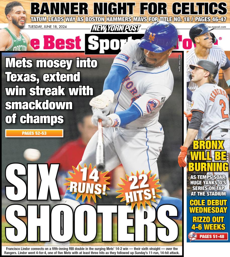 The back cover of the New York Post on June 18, 2024