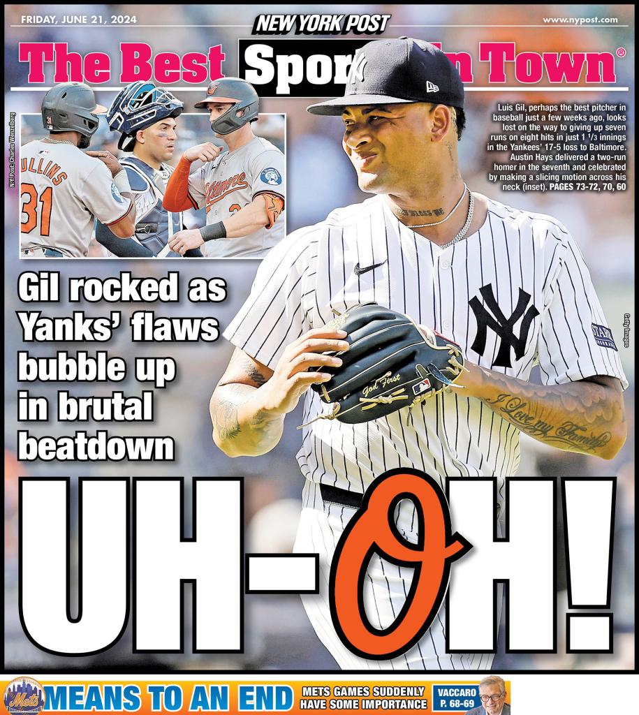 The back cover of the New York Post on June 21, 2024