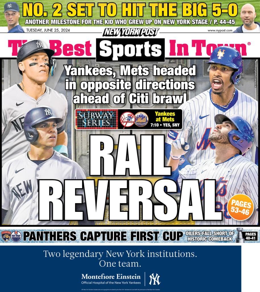 The back cover of the New York Post on June 25, 2024