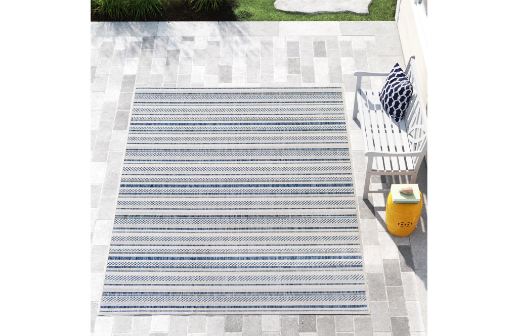 Bellino Striped Denim Indoor/Outdoor Area Rug
