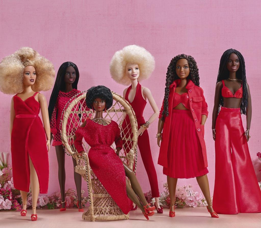 Black Barbie dolls. 