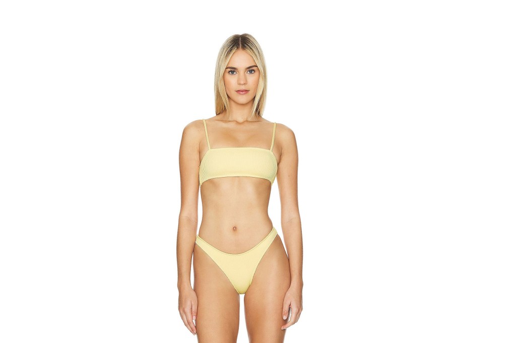 woman wearing a yellow bikini