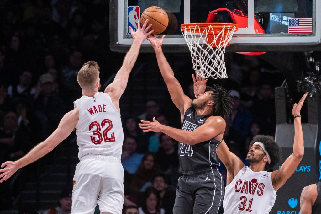 Nets guard Cam Thomas (24) during the second half at Barclays Center against the Cavaliers.