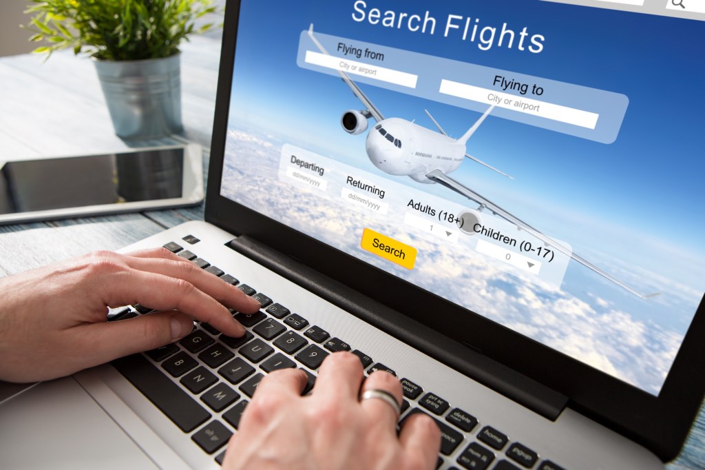 booking flight travel traveler search ticket reservation holiday air book research plan job space technology startup service professional now marketing equipment concept - stock image