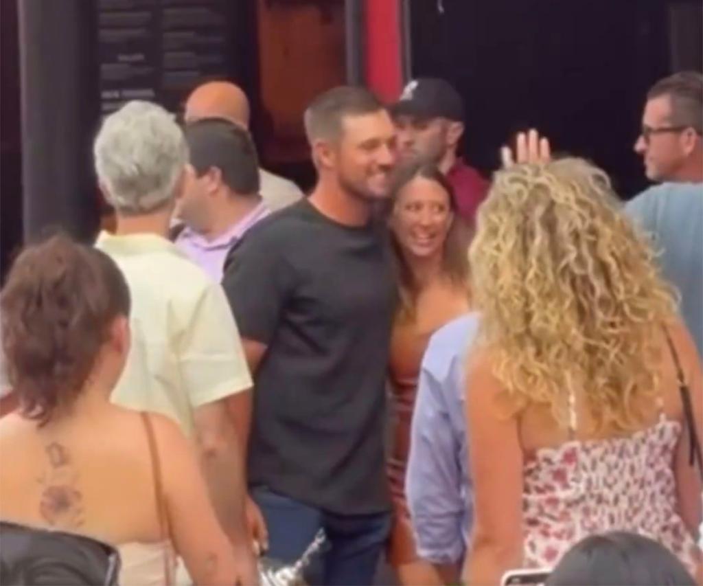 Bryson DeChambeau carries his U.S. Open trophy to Jason Aldean's Kitchen + Rooftop Bar in Nashville, where he attended a LIV Golf Event on June 20, 2024. 